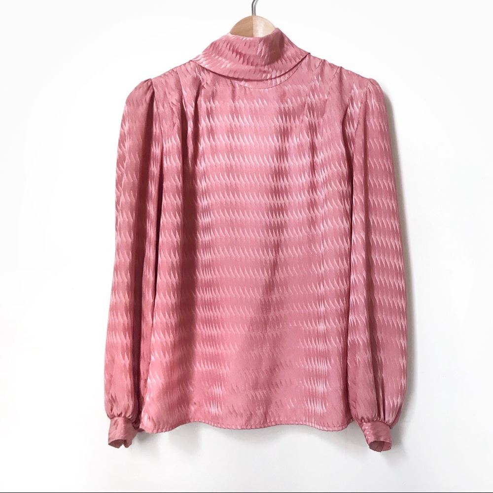 Vintage San Andre Pink Pussycat Bow Blouse. M S